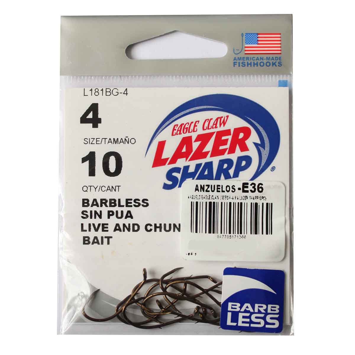 Anzuelos-E36.jpg Anzuelo Eagle Claw L181BGH-4 #4 Lazer Sharp 10PCS - Image 1
