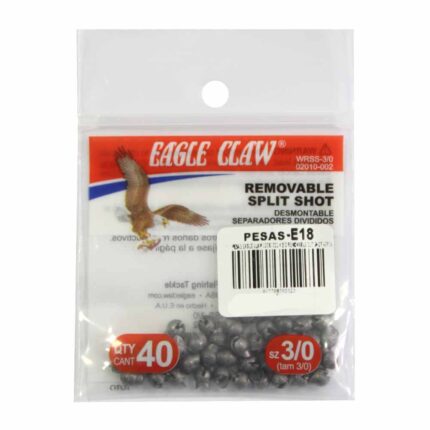 Pesas Eagle Claw 02010-002 #3/0  Removable Slit Shot 40 PCS