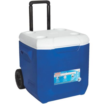 Hielera Coleman 45QT 3000005181 azul con ruedas.